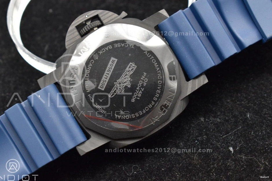 Blue Blue SBF Dial P900 Rubber Best on Carbotech W Strap 1:1 Edition PAM1232 0406